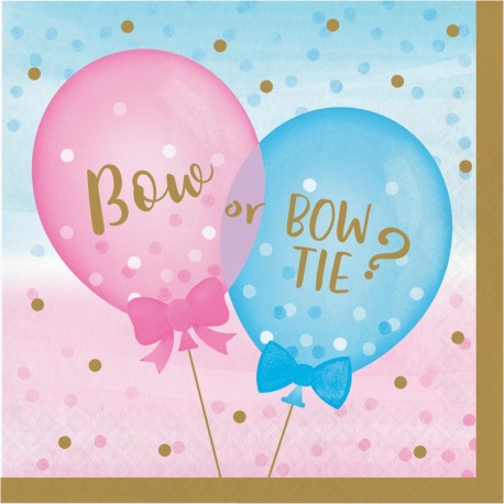 16 Baby Shower Gender Reveal Servetten 33 cm