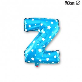 Letter Z Blauwe Folie Ballon met Sterren 40 cm