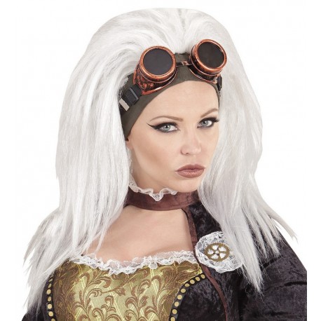 Steampunk Pruik met Bril