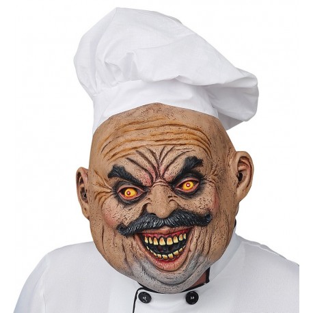 Evil Chef Volledig hoofdmasker met hoed