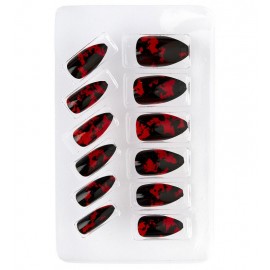 Set van 12 zwarte bloedige nagels