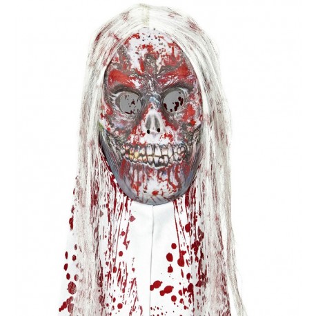 Bloedig zombiemasker met haar