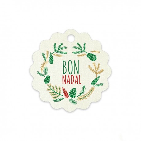 28 Tarjetas Ondulada Orla Bon Nadal 4 cm