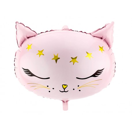 Globo Gato Rosa Foil 48 x 36 cm