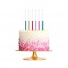 12 Velas Rectas Purpurina 14,5 cm