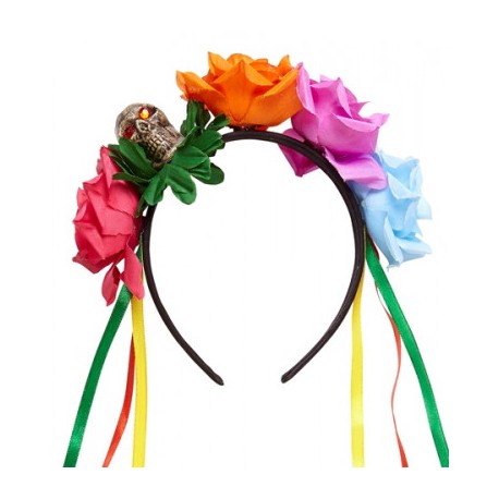 Diadema Rosas Multicolor Día de los Muertos