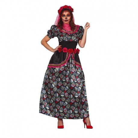 Disfraz de Multicolor Catrina Adulto