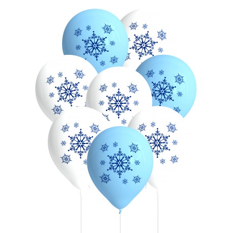 8 Globos Copos de Nieve