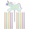 11 Velas Unicornio 10 cm