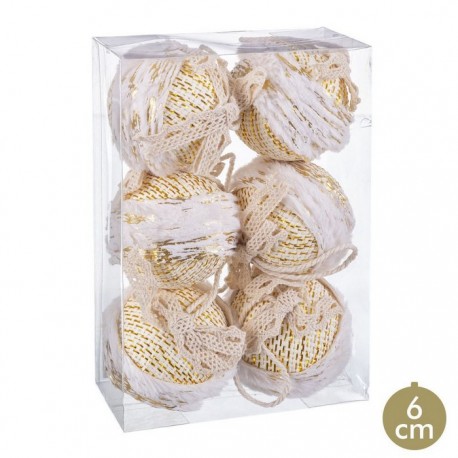 6 Gouden Schuimrand Ballen 6 X 6 X 6 Cm