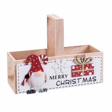 Houten Kerstman Doos 18 X 14 X 6 Cm