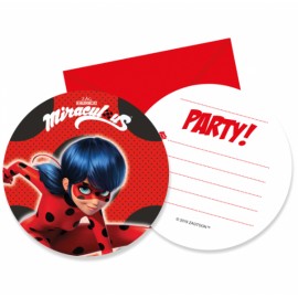 6 Invitaciones LadyBug con Sobre