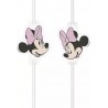 Roze Minnie Mouse Medaillon Rietjes 6 stuks bestellen 