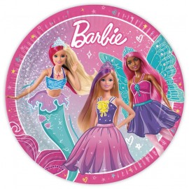 8 Platos Barbie de Cartón 23 cm