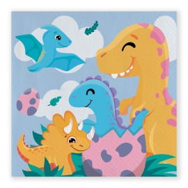 16 Dinosaurus Servetten 25cm