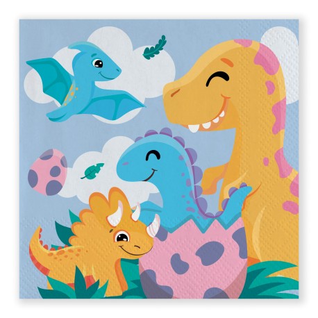 16 Dinosaurus Servetten 25cm