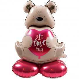 Globo Oso I Love You con Soporte 66 cm